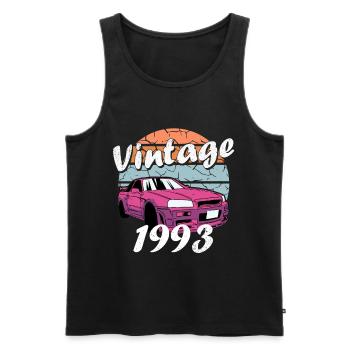1993 - Jahrgang 1993 - Männer Premium Bio Tank Top - Schwarz - Vorne - AI Model Male 178 light (178cm)