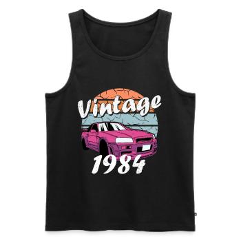 Born in 1984 - Men's Premium Organic Tank Top - black - Front - Michal (187cm)