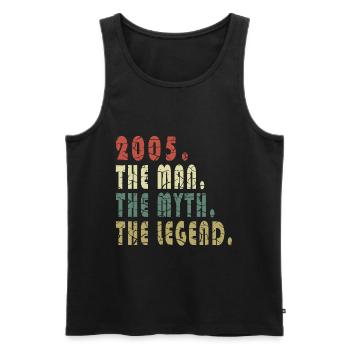 Original 2005 Vintage | Geburtstagsgeschenk 2005 - Männer Premium Bio Tank Top - Schwarz - Vorne - Michal (187cm)