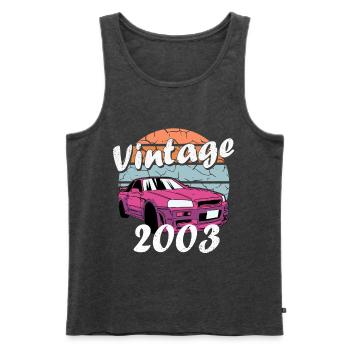 20. Geburtstag Geschenkidee Jahrgang 2003 - Männer Premium Bio Tank Top - Anthrazit meliert - Vorne - AI Model Male 178 light (178cm)