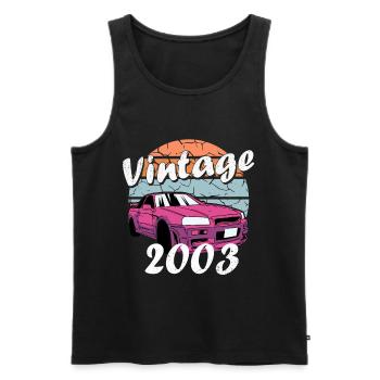 20. Geburtstag Geschenkidee Jahrgang 2003 - Männer Premium Bio Tank Top - Schwarz - Vorne - Michal (187cm)