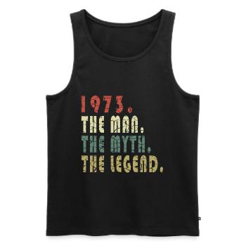 50th Birthday Man Original Vintage 1973 - Men's Premium Organic Tank Top - black - Front - Michal (187cm)