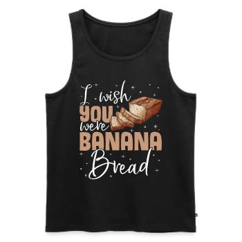 Drôle de vêtements de cuisson au pain aux bananes - Débardeur bio Premium Homme - noir - Devant - AI Model Male 178 light (178cm)