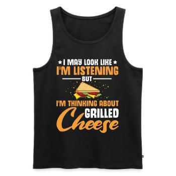 Love Grilled Cheese Men Women - Männer Premium Bio Tank Top - Schwarz - Vorne - Michal (187cm)
