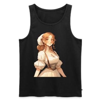 Cute Cottagecore Farm Girl Anime Solarpunk - Männer Premium Bio Tank Top - Schwarz - Vorne - AI Model Male 178 light (178cm)