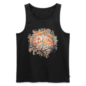 Brain Neuroscience Neurologist Spring Flower Menta - Men's Premium Organic Tank Top - black - Front - AI Model Male 178 light (178cm)