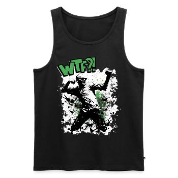 WTF Abbreviation Cool Saying Abitur School - Men's Premium Organic Tank Top - black - Front - AI Model Male 178 light (178cm)