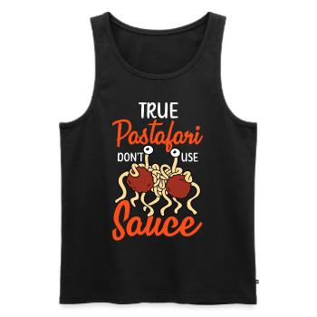 Fliegendes Spaghettimonster FSM - Männer Premium Bio Tank Top - Schwarz - Vorne - AI Model Male 178 light (178cm)