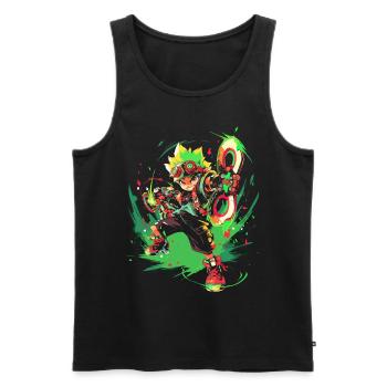 Forest Boy: Gaming Legend with Cool Flash Design - Men's Premium Organic Tank Top - black - Front - AI Model Male 178 light (178cm)