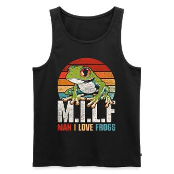 Red-eyed Tree Frog Man I Love Frogs - Men's Premium Organic Tank Top - black - Front - Michal (187cm)