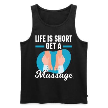 Life is short Get a therapist - Men's Premium Organic Tank Top - black - Front - Michal (187cm)