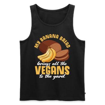 Drôle de vêtements de cuisson au pain aux bananes - Débardeur bio Premium Homme - noir - Devant - AI Model Male 178 light (178cm)