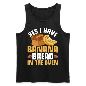 Drôle de vêtements de cuisson au pain aux bananes - Débardeur bio Premium Homme - noir - Devant - AI Model Male 178 light (178cm)
