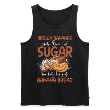Drôle de vêtements de cuisson au pain aux bananes - Débardeur bio Premium Homme - noir - Devant - AI Model Male 178 light (178cm)