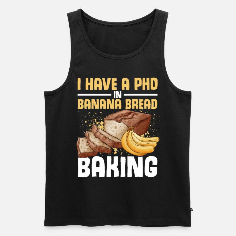 Funny Banana Bread Baking Apparel - Männer Premium Bio Tank Top - Schwarz