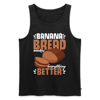 Drôle de vêtements de cuisson au pain aux bananes - Débardeur bio Premium Homme - noir - Devant - AI Model Male 178 light (178cm)