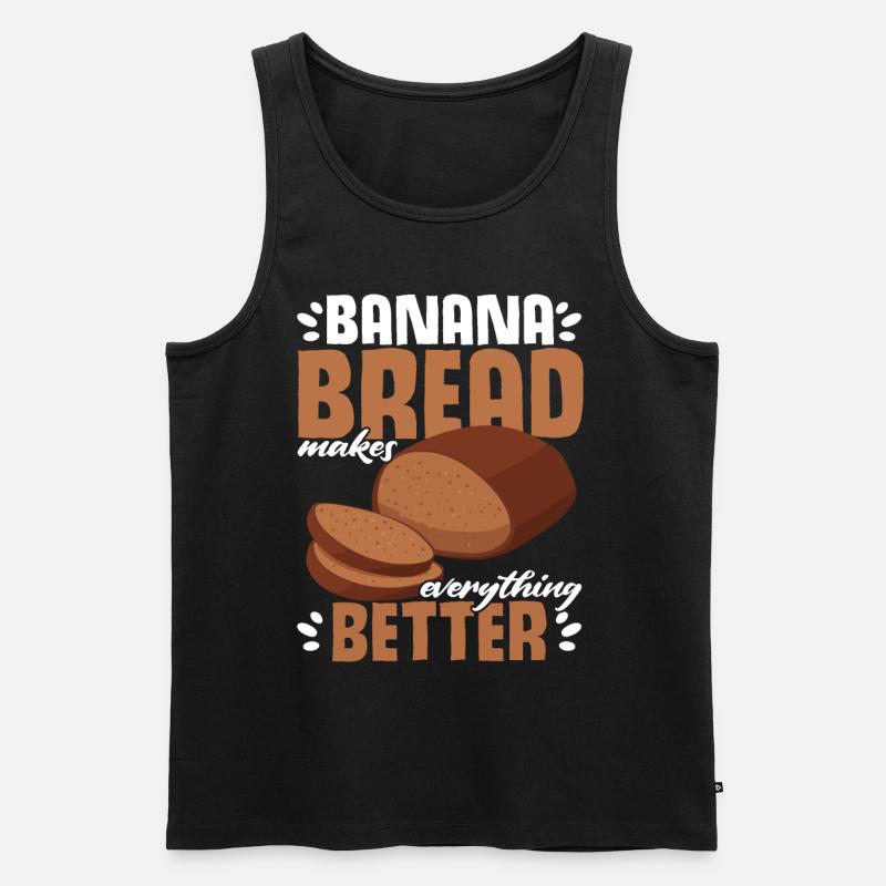 Funny Banana Bread Baking Apparel - Männer Premium Bio Tank Top - Schwarz