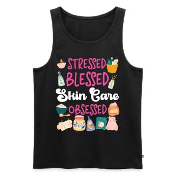 Cute Licensed Esthetician Skincare - Männer Premium Bio Tank Top - Schwarz - Vorne - Michal (187cm)