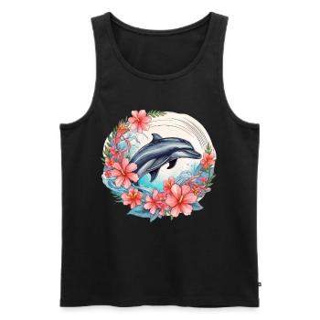 Delfin für einen Biologe Delphinliebhaber - Männer Premium Bio Tank Top - Schwarz - Vorne - Michal (187cm)