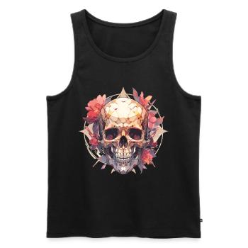 Skulls Skull Skull Skull Flowers - Men's Premium Organic Tank Top - black - Front - AI Model Male 178 light (178cm)