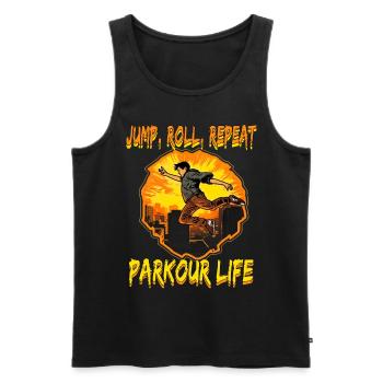 Parkour Le Parcour Freerunning Extremsport - Männer Premium Bio Tank Top - Schwarz - Vorne - Michal (187cm)