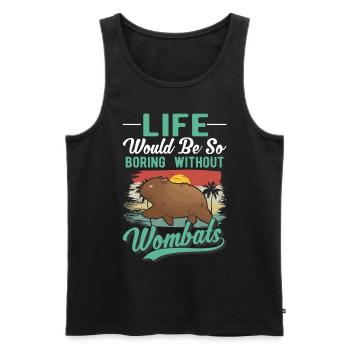 Wombat australien - Débardeur bio Premium Homme - noir - Devant - Michal (187cm)