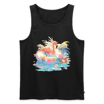 Rose Flamingo Flamingos Flamingo Schimmreif - Männer Premium Bio Tank Top - Schwarz - Vorne - Michal (187cm)