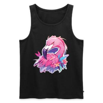 Flamingo Party Neon Flamingo Flamingos - Männer Premium Bio Tank Top - Schwarz - Vorne - AI Model Male 178 light (178cm)