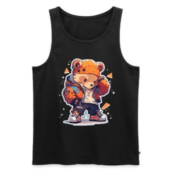 Bär Bären Bären Baby Bär Hip Hop - Männer Premium Bio Tank Top - Schwarz - Vorne - AI Model Male 178 light (178cm)
