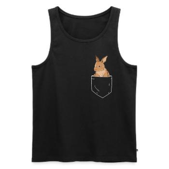 Kaninchen in Brusttasche Hase - Männer Premium Bio Tank Top - Schwarz - Vorne - AI Model Male 178 light (178cm)