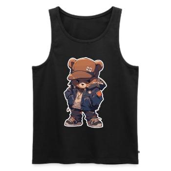 Bear Brown Bear Bear Bear Head Bear Baby - Men's Premium Organic Tank Top - black - Front - AI Model Male 178 light (178cm)