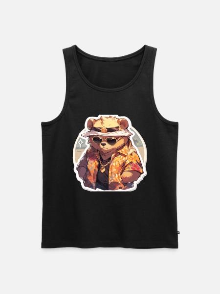 Bjørn Bjørne Fedt Bjørn Bjørne Far - Herre Premium økologisk tanktop - sort