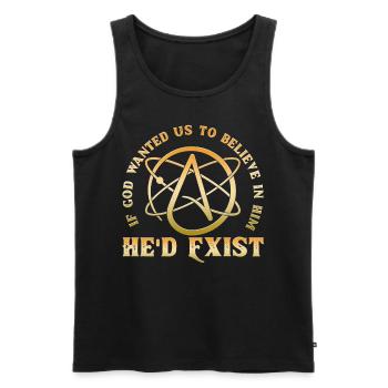 Atheist Atheism - Men's Premium Organic Tank Top - black - Front - Michal (187cm)