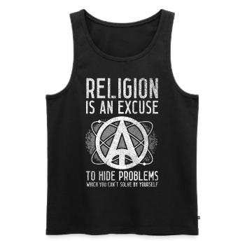 Atheist Atheism - Men's Premium Organic Tank Top - black - Front - Michal (187cm)