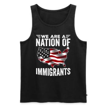 immigrant nation immigration lover - Men's Premium Organic Tank Top - charcoal grey - Front - Alexander (188cm)