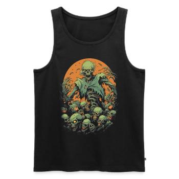 Creepy Halloween zombie and undead apocalypse - Men's Premium Organic Tank Top - black - Front - Michal (187cm)