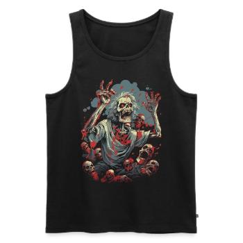 Frightening Halloween Zombie - Undead Horde - Men's Premium Organic Tank Top - black - Front - AI Model Male 178 light (178cm)