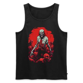 Unleash the Horror: Zombie in Halloween Horde - Men's Premium Organic Tank Top - black - Front - AI Model Male 178 light (178cm)