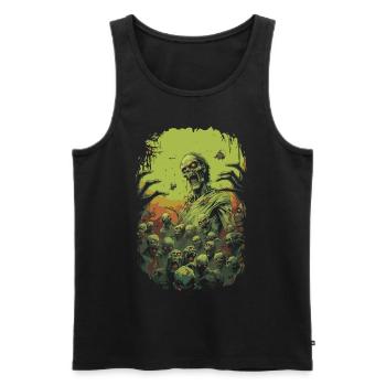Bloodthirsty Zombie Apocalypse: Halloween Horde - Men's Premium Organic Tank Top - black - Front - AI Model Male 178 light (178cm)