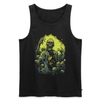 Undead Halloween: Zombie fights with undead horde - Men's Premium Organic Tank Top - black - Front - AI Model Male 178 light (178cm)