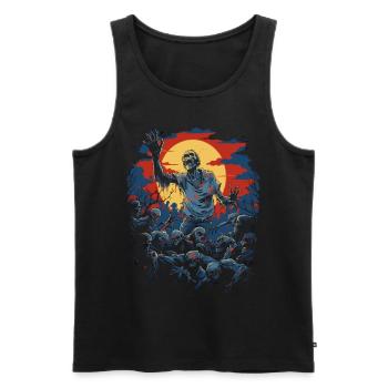 Cruel Zombie Horde: Scary Halloween Night - Men's Premium Organic Tank Top - black - Front - AI Model Male 178 light (178cm)