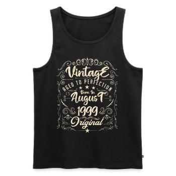 Jahrgang, geboren im August 1999. Jubiläum August 1999 - Männer Premium Bio Tank Top - Schwarz - Vorne - Michal (187cm)