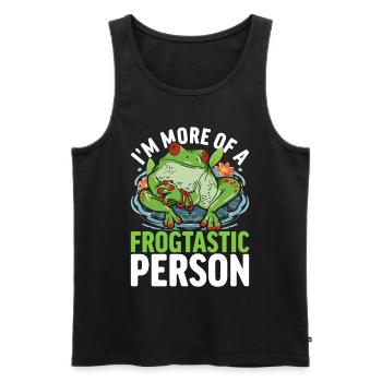 Grenouille Rainette aux yeux rouges Frogtastic Person - Débardeur bio Premium Homme - noir - Devant - Michal (187cm)