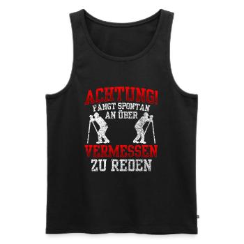 Vermessungstechniker redet spontan Vermesser - Männer Premium Bio Tank Top - Schwarz - Vorne - Michal (187cm)