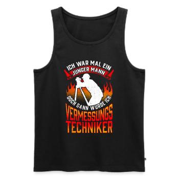Vermessungstechniker war mal jung Vermesser - Männer Premium Bio Tank Top - Schwarz - Vorne - AI Model Male 178 light (178cm)