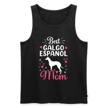 Meilleur Galgo Español Maman Lévrier espagnol - Débardeur bio Premium Homme - noir - Devant - AI Model Male 178 light (178cm)