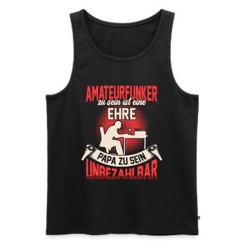Amateurfunker sein ist eine Ehre Funkamateur - Männer Premium Bio Tank Top - Schwarz - Vorne - Michal (187cm)