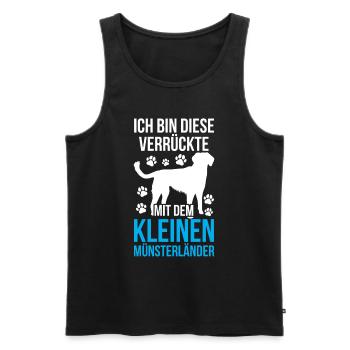 Die Verrückte mit dem Kleiner Münsterländer - Männer Premium Bio Tank Top - Schwarz - Vorne - AI Model Male 178 light (178cm)