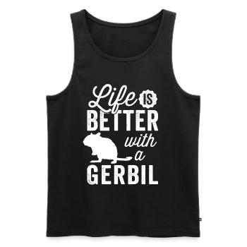 Tout va mieux avec gerbille rongeur Gerbille - Débardeur bio Premium Homme - noir - Devant - Michal (187cm)