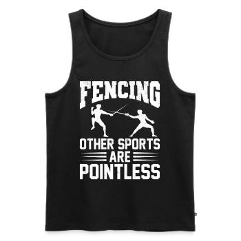 Fencing Other Sports Are Pointless - Men's Premium Organic Tank Top - black - Front - AI Model Male 178 light (178cm)